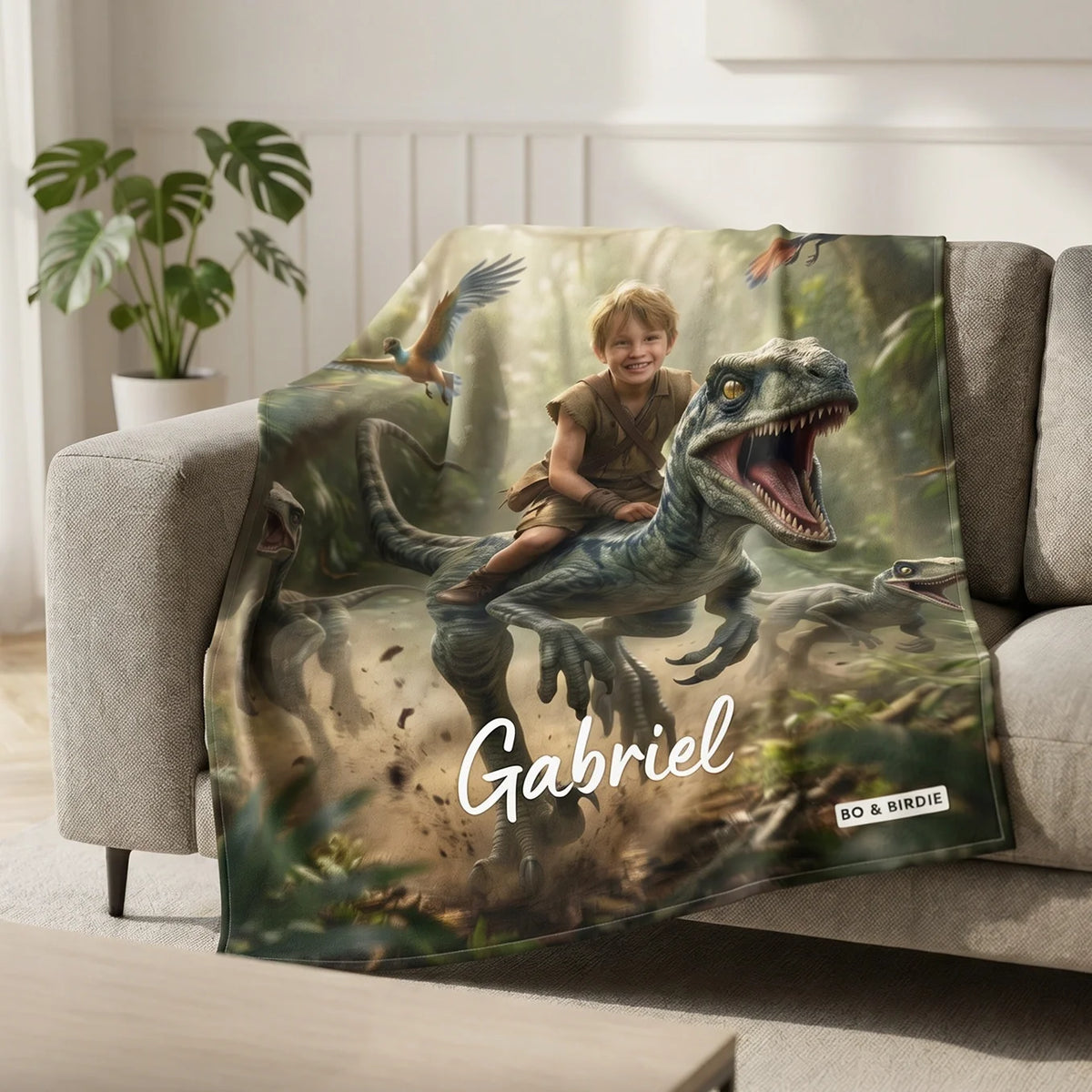 PLAID PERSONNALISÉ "DINO"