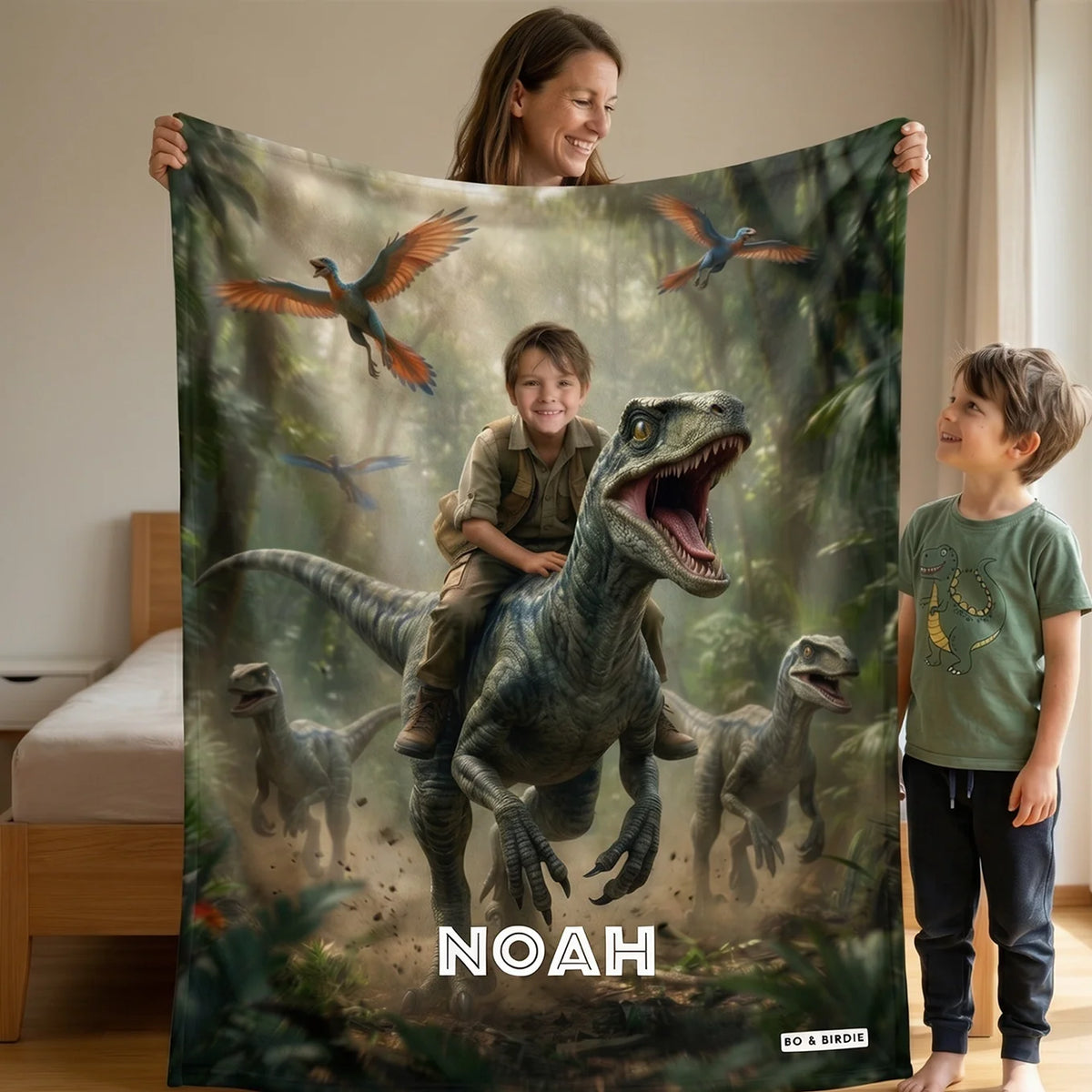 PLAID PERSONNALISÉ "DINO"