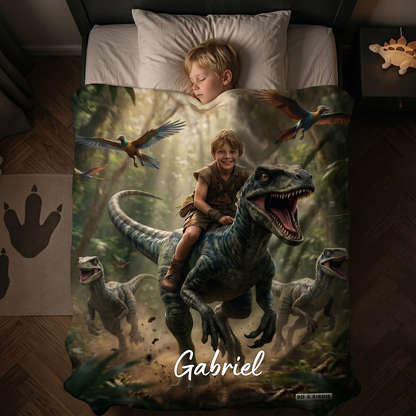 PLAID PERSONNALISÉ "DINO"