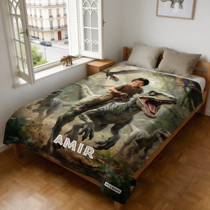 PLAID PERSONNALISÉ "DINO"